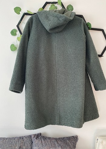 Çağla yeşili Uzun Kadın Kaban - Görsel 4