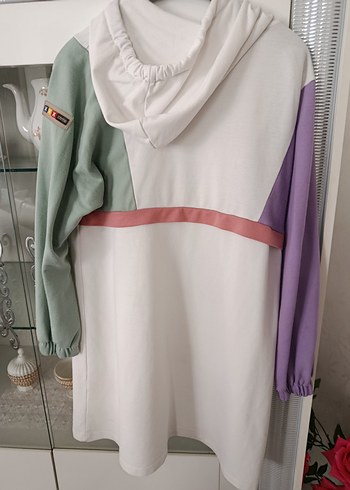 universal Beden çeşitli Renk Renkli Bel Detaylı Midi Sweatshirt
