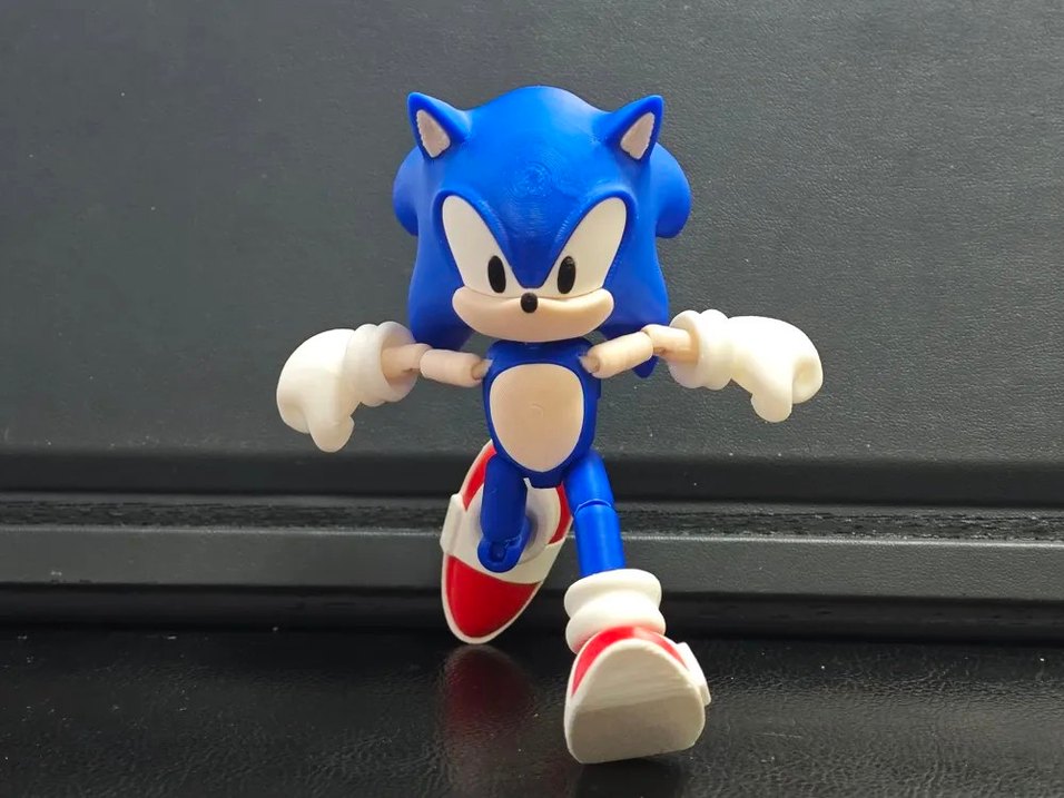 Sonic the Hedgehog Hareketli Aksiyon Figürü (3D Baskı) - Görsel 5