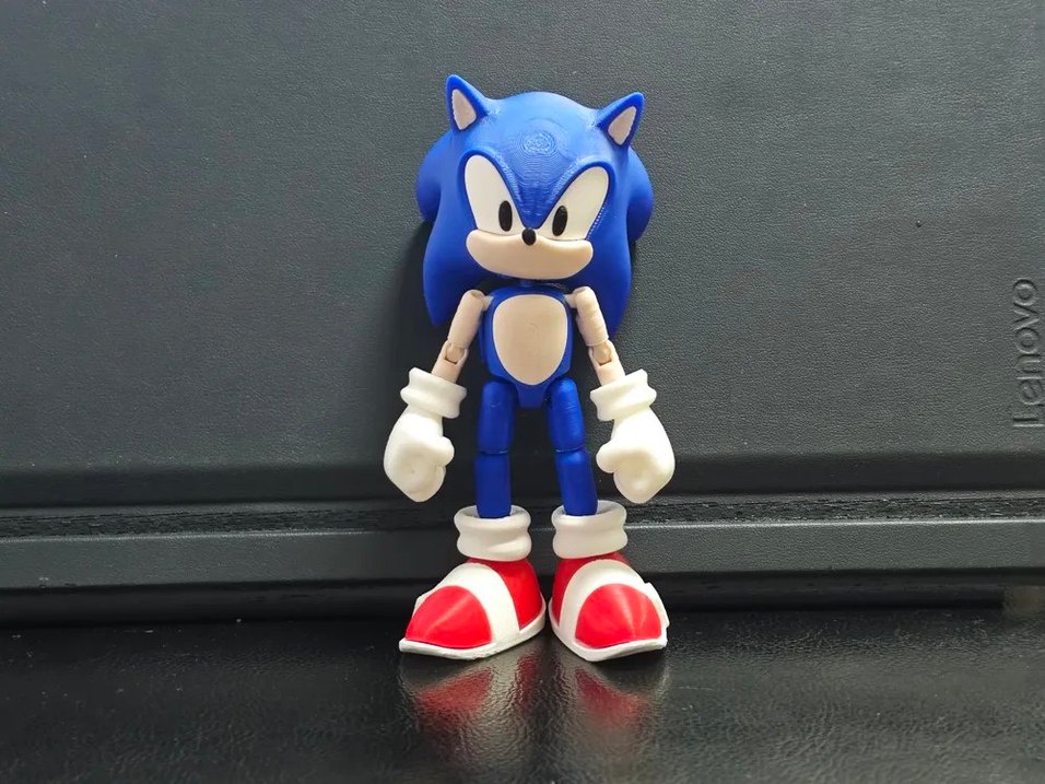 Sonic the Hedgehog Hareketli Aksiyon Figürü (3D Baskı) - Görsel 2