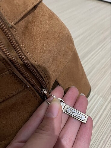 37 Beden camel Renk Topuklu bershka bot
