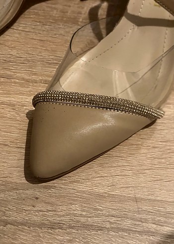 Bej Topuklu Kadın Ayakkabı - Görsel 3