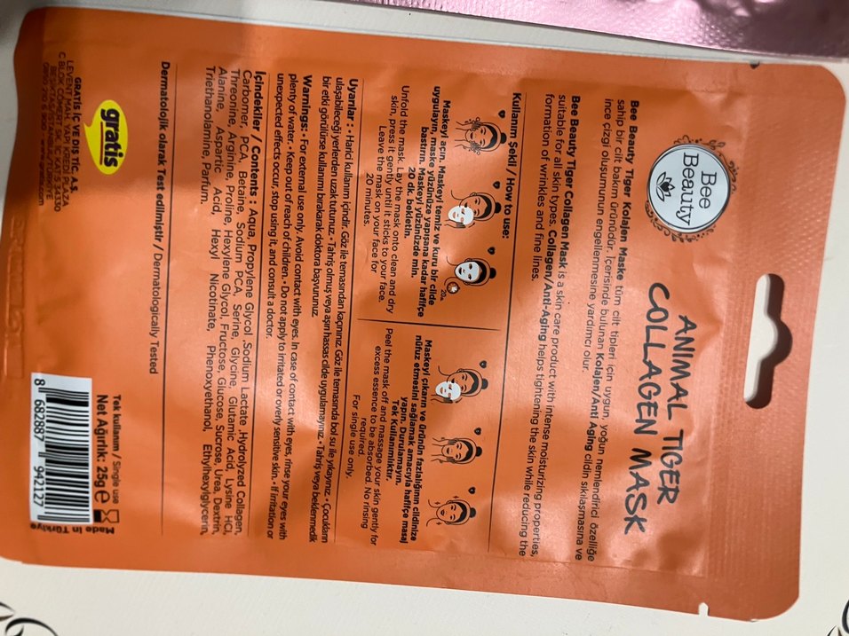 Bee Beauty Hayvan Temalı Kollajen Yüz Maskesi - Görsel 3