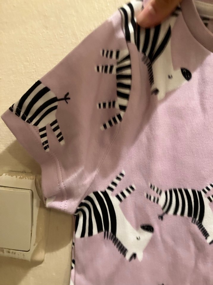 Kız Çocuk Pembe Zebra Desenli kısa Kollu Tişört - Görsel 2