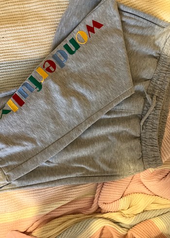 Gri Baskılı Eşofman Altı unisex