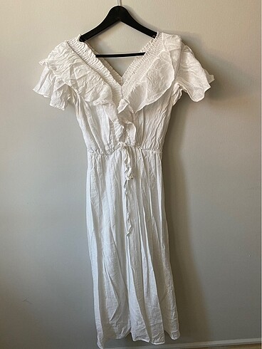m Beden Beyaz Yazlık Elbise