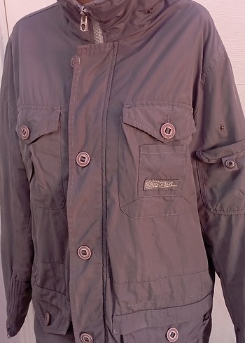 Gri Düğmeli Midi Kadın Parka - Görsel 2