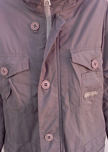 Gri Düğmeli Midi Kadın Parka - Görsel 3