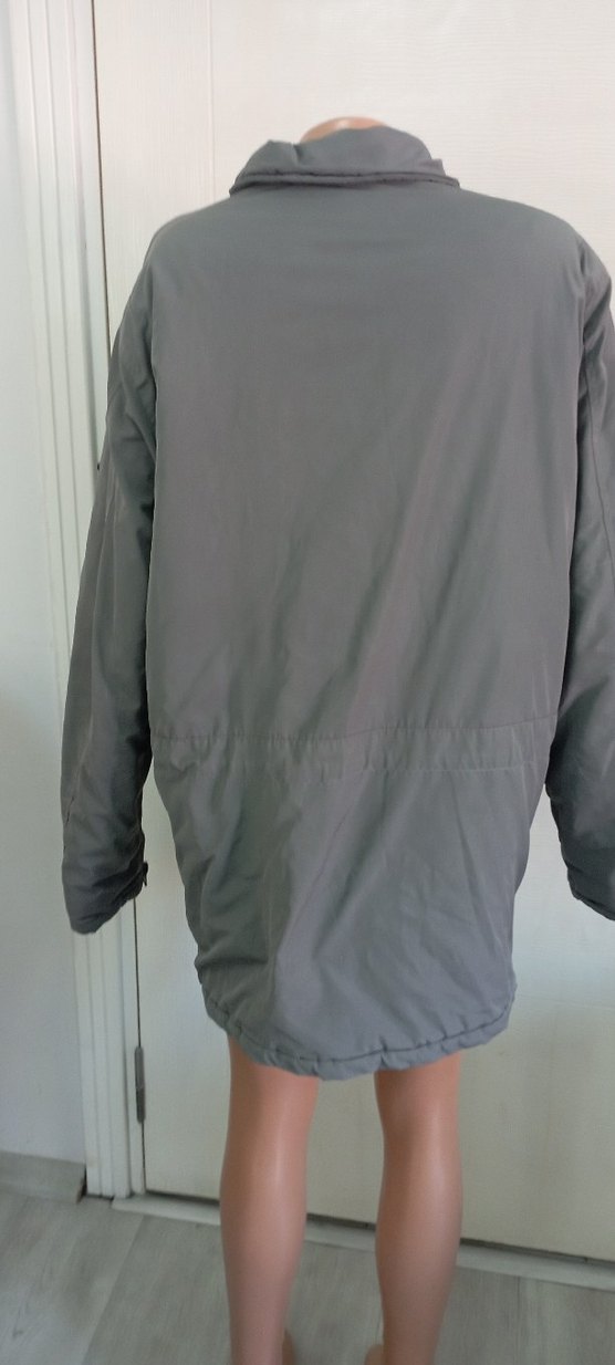 Gri Düğmeli Midi Kadın Parka - Görsel 4