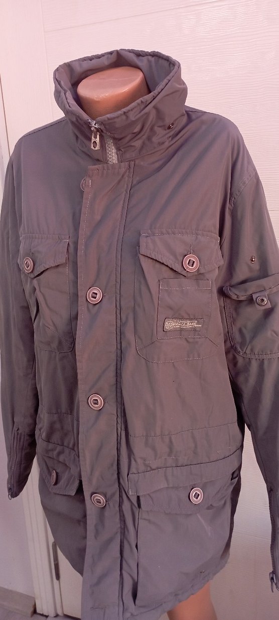 Gri Düğmeli Midi Kadın Parka - Görsel 2