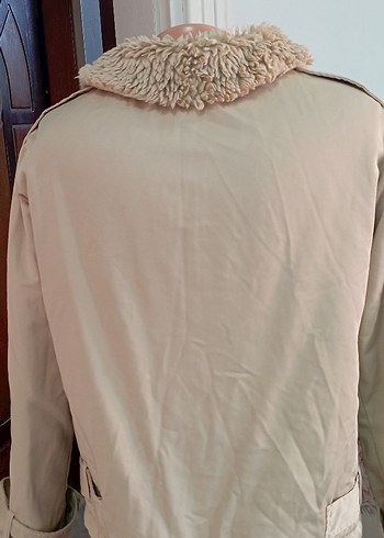 s Beden ten rengi Renk Bej Kadın Peluş Detaylı Rahat Ceket