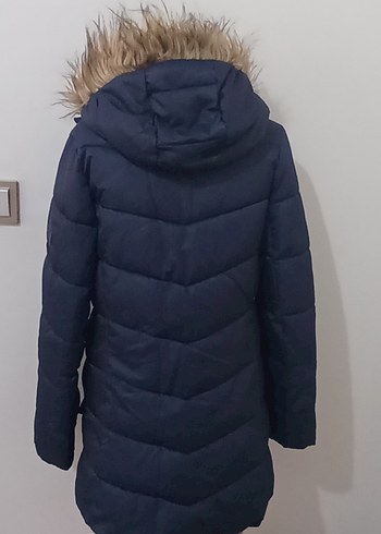 Kadın Lacivert Midi Kaban Kürklü - Görsel 3