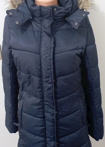 Kadın Lacivert Midi Kaban Kürklü - Görsel 2