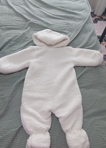 Bebek Erkek Beyaz Kürklü Tulum - Görsel 3
