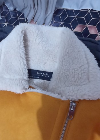 Sarı Süet Kadın Ceket Kürk Detaylı - Görsel 5