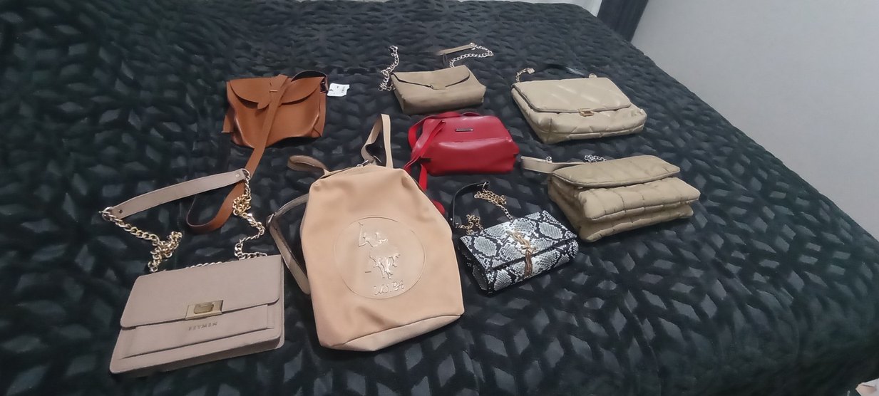 Gri Deri Zincir Detaylı Yılan Desenli Çanta - Görsel 2