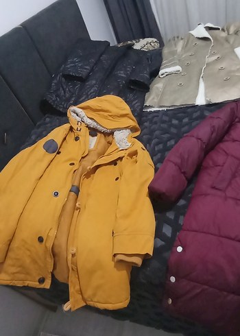 Sarı Kürklü Kadın Kışlık Mont - Görsel 9