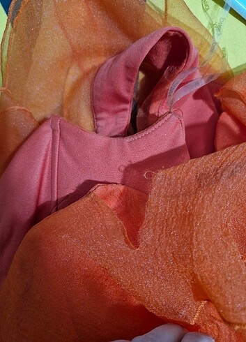 Turuncu abiye elbise - Görsel 6