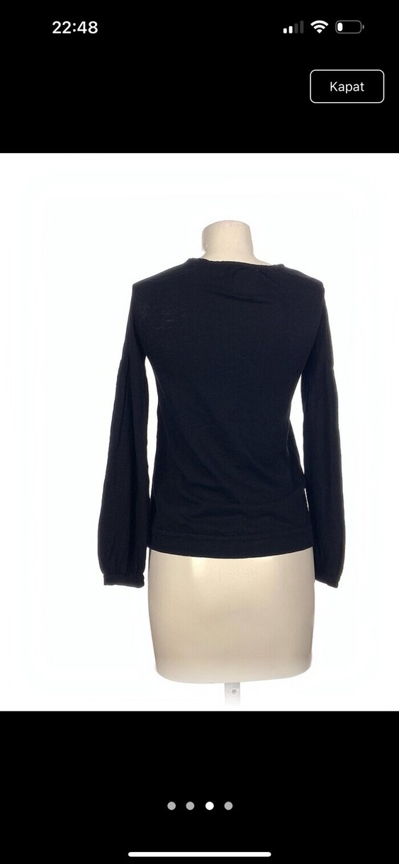 Bershka vintage love Siyah, Uzun Kollu, Salaş Kesim Kadın Bluz - Görsel 3