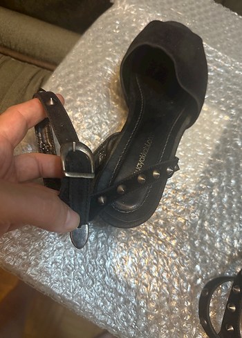 Siyah gotik tokalı Platform süet/ nubuk Topuklu - Görsel 7