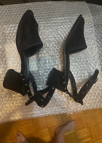 Siyah gotik tokalı Platform süet/ nubuk Topuklu - Görsel 5