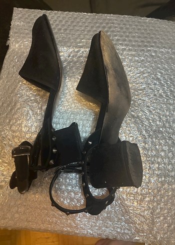 Siyah gotik tokalı Platform süet/ nubuk Topuklu - Görsel 4