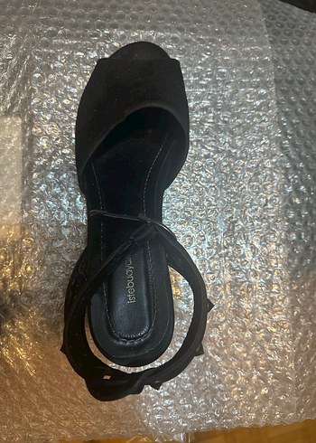 Siyah gotik tokalı Platform süet/ nubuk Topuklu - Görsel 2