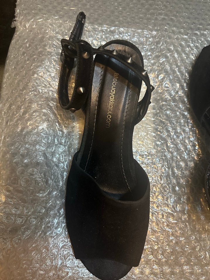 Siyah gotik tokalı Platform süet/ nubuk Topuklu - Görsel 3