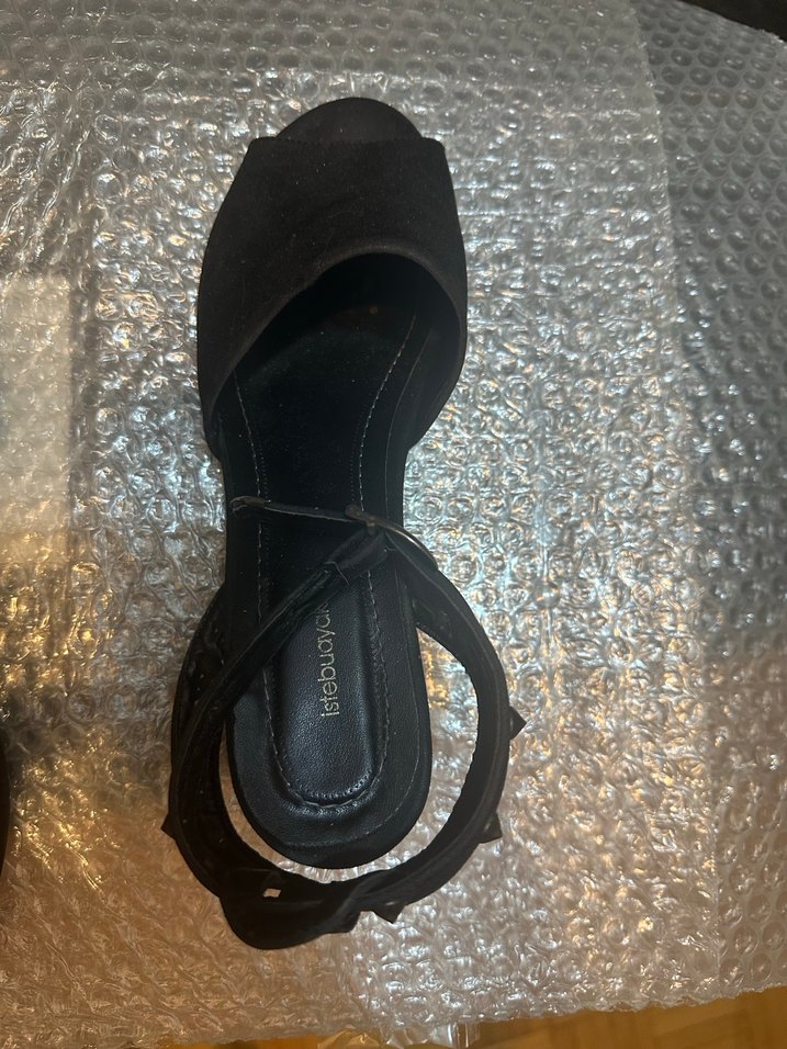 Siyah gotik tokalı Platform süet/ nubuk Topuklu - Görsel 2