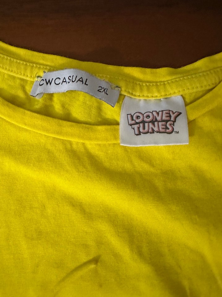 Sarı Kadın Kısa Kollu Tişört tweety baskılı - Görsel 3