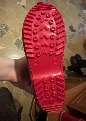 Kız Çocuk Kırmızı Lastik Bot Velcro minili - Görsel 8