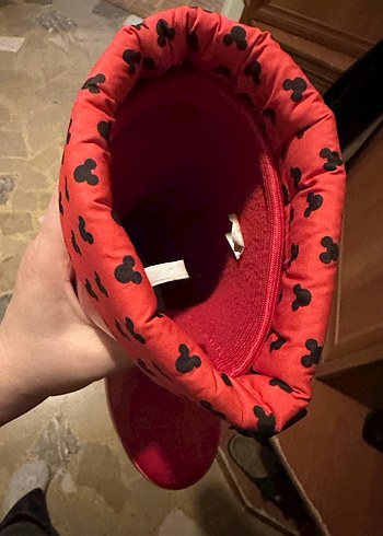 Kız Çocuk Kırmızı Lastik Bot Velcro minili - Görsel 7