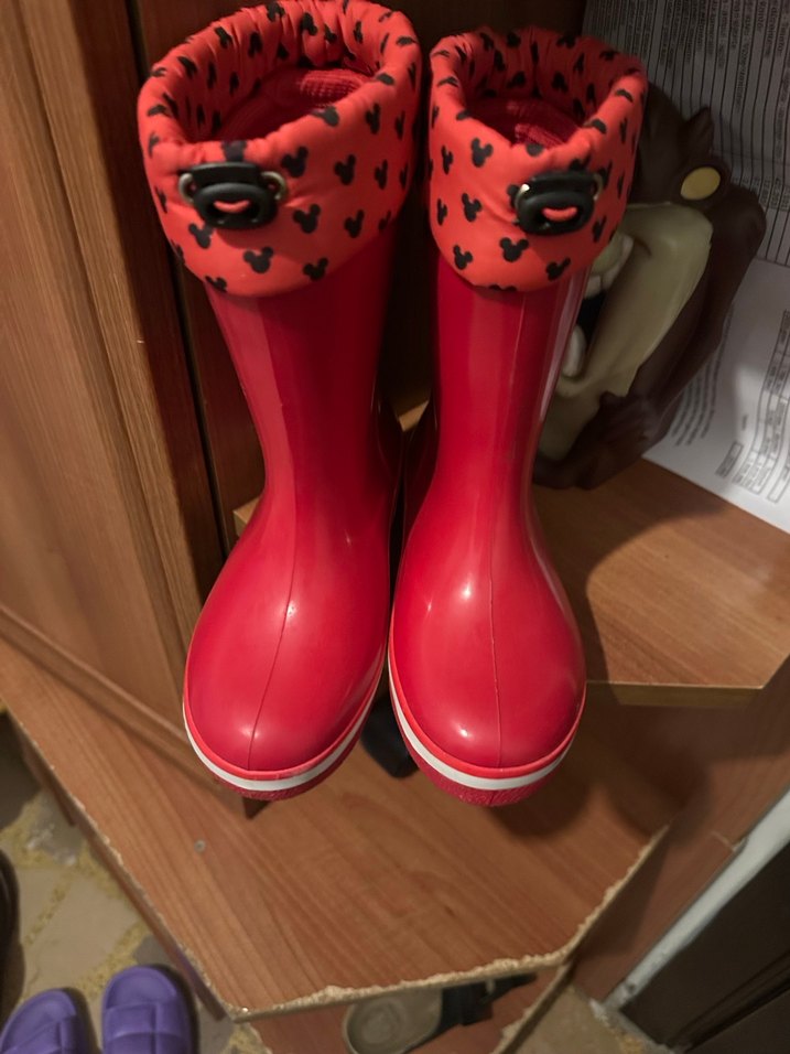 Kız Çocuk Kırmızı Lastik Bot Velcro minili - Görsel 4