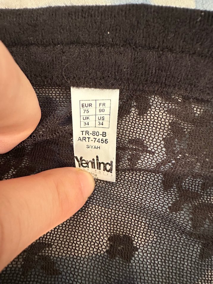 YENİ İNCİ JARTİYER TAKIM Dantel İşlemeli Siyah Gotik - Görsel 4