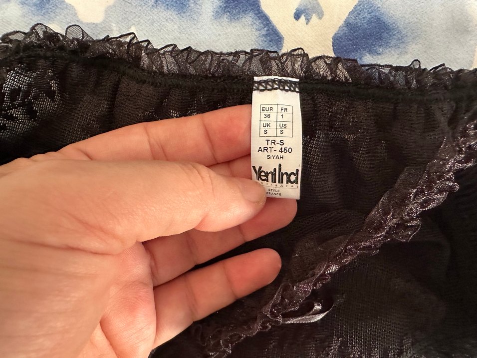 YENİ İNCİ JARTİYER TAKIM Dantel İşlemeli Siyah Gotik - Görsel 5