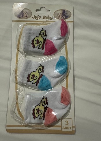 Jojo Baby 3'lü Kız Çocuk Desenli Çorap