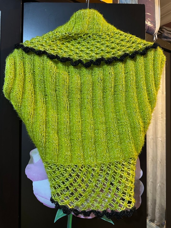 Sarı Parlak Örgü Kadın Şal - Görsel 2