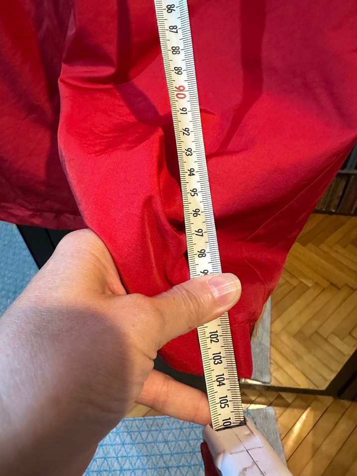 Parlak Kırmızı Uzun Mont - Görsel 4