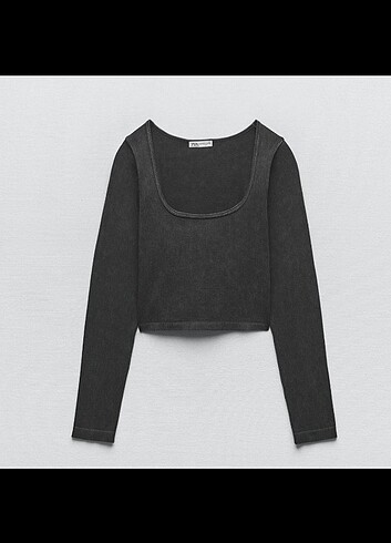ZARA CROP/BLUZ UZUN KOLLU 