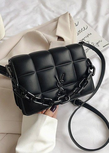 Yves Saint Laurent ayarlanabilir zincirli,çift bölmeli askılı çanta