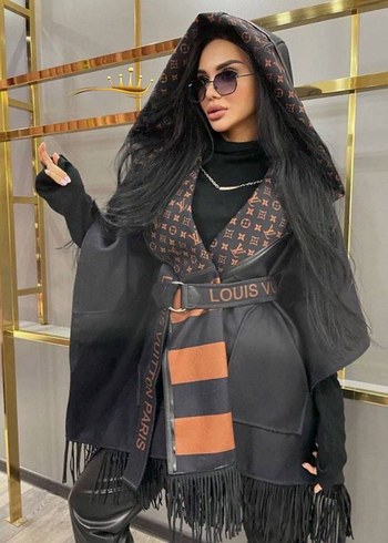 Louis Vuitton Kaşe kumaş panço,standart beden