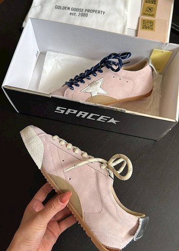 38 Beden pembe Renk Golden Goose Pembe Bağcıklı Spor Ayakkabı 36 40