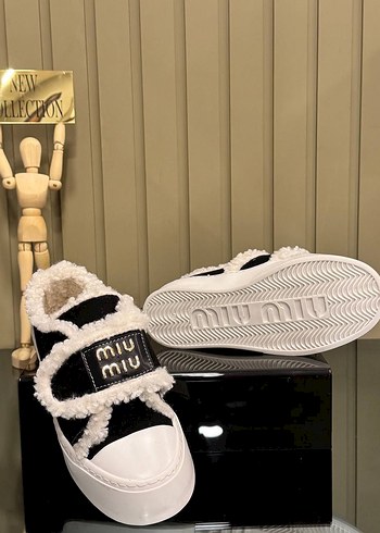 Miu Miu Beyaz Tüylü Platform Topuklu Kadın Spor Ayakkabı 36 40 no