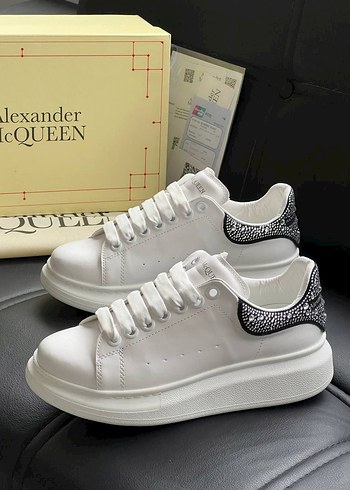 Alexander McQueen Beyaz Payetli Platform Topuklu Spor Ayakkabı36 40 no