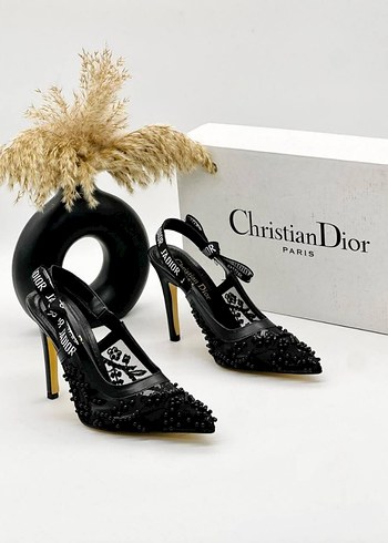 Christian Dior Siyah Boncuk İşlemeli Stiletto 36 41 - Görsel 3