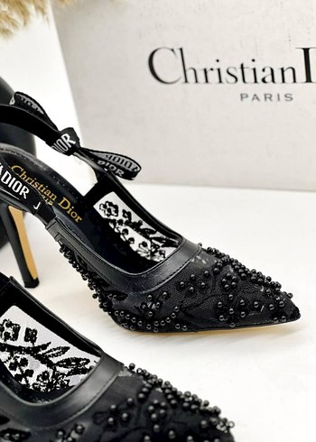 Christian Dior Siyah Boncuk İşlemeli Stiletto 36 41 - Görsel 2