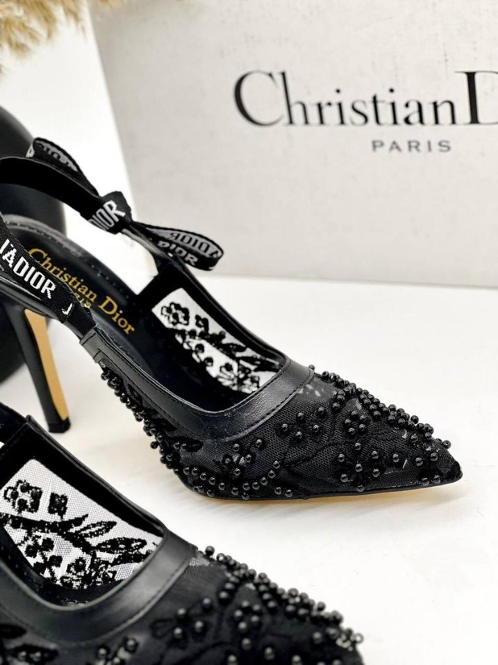 Christian Dior Siyah Boncuk İşlemeli Stiletto 36 41 - Görsel 2