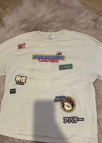 Beyaz anime Baskılı unisex oversize Kısa Kollu Tişört - Görsel 2