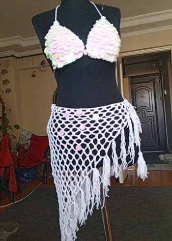 Dantel Detaylı Çok Renkli Mini Bikini - Görsel 2