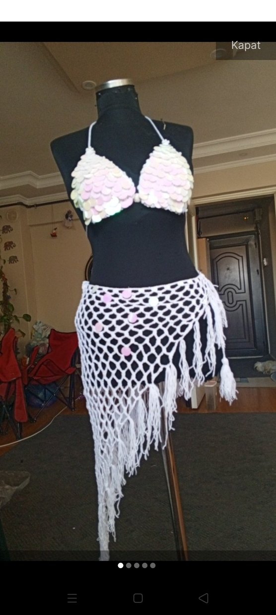 Dantel Detaylı Çok Renkli Mini Bikini - Görsel 2